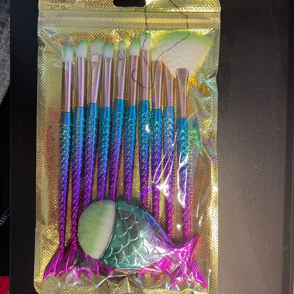 Mermaid Makeup Brush Set - Blue and Pink